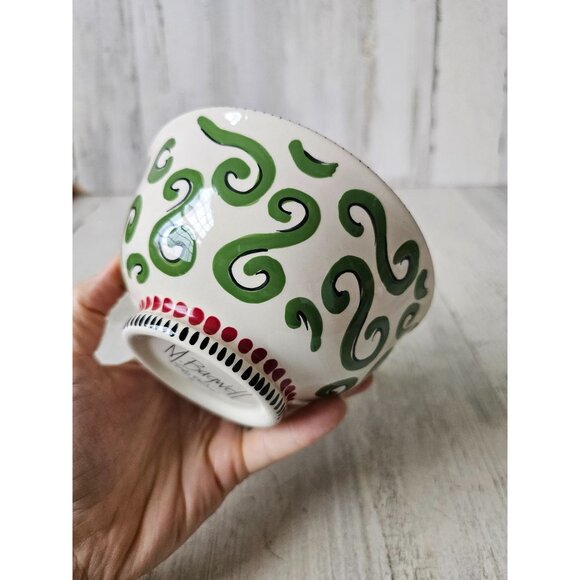Vintage bagwell simply Xmas bowl green swirl Xmas cereal soup rare retired - Picture 3 of 7